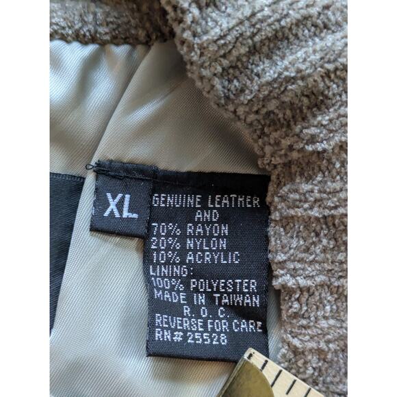 Vintage 90s Saxony Leather Sweater, Coogi Hip-Hop - Men's XL, New With Tags RARE - Picture 3 of 15